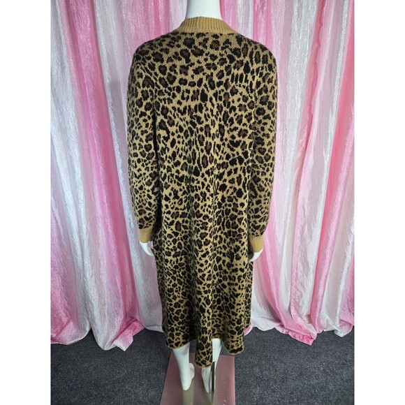 Torrid Leopard Cozy Knit Long Open Duster Cardigan Size Large - Picture 7 of 12